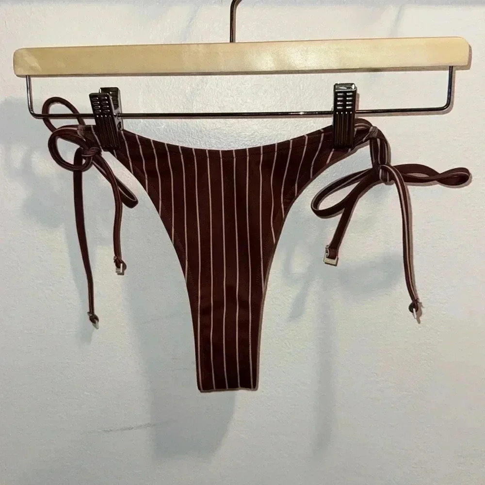 Zulu and Zephyr Plum Stripe Curve Tie Thong